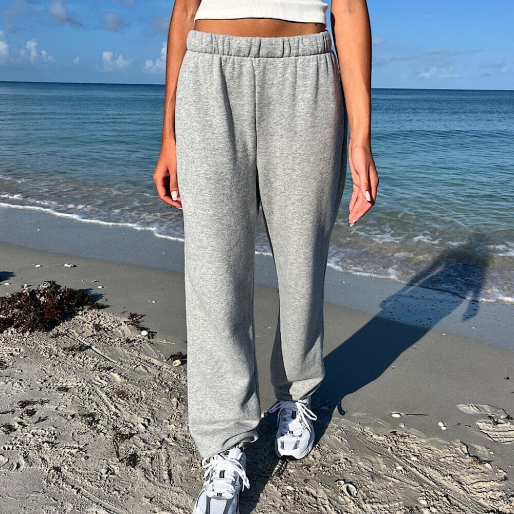 Brandy Melville Light Gray Rosa Cuffed Sweatpants Size XS/S